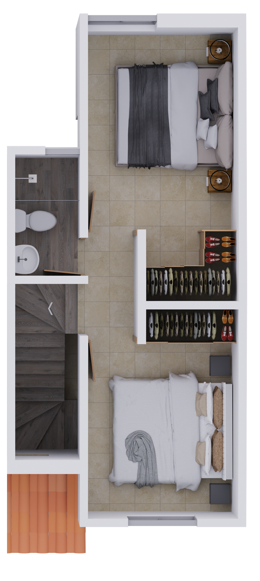 Planta alta 3 recámaras